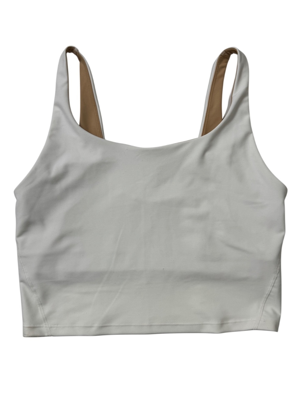 {Old Navy} "Powersoft" Magnolia White Long Line Scoop Neck Tank Top Sports Bra